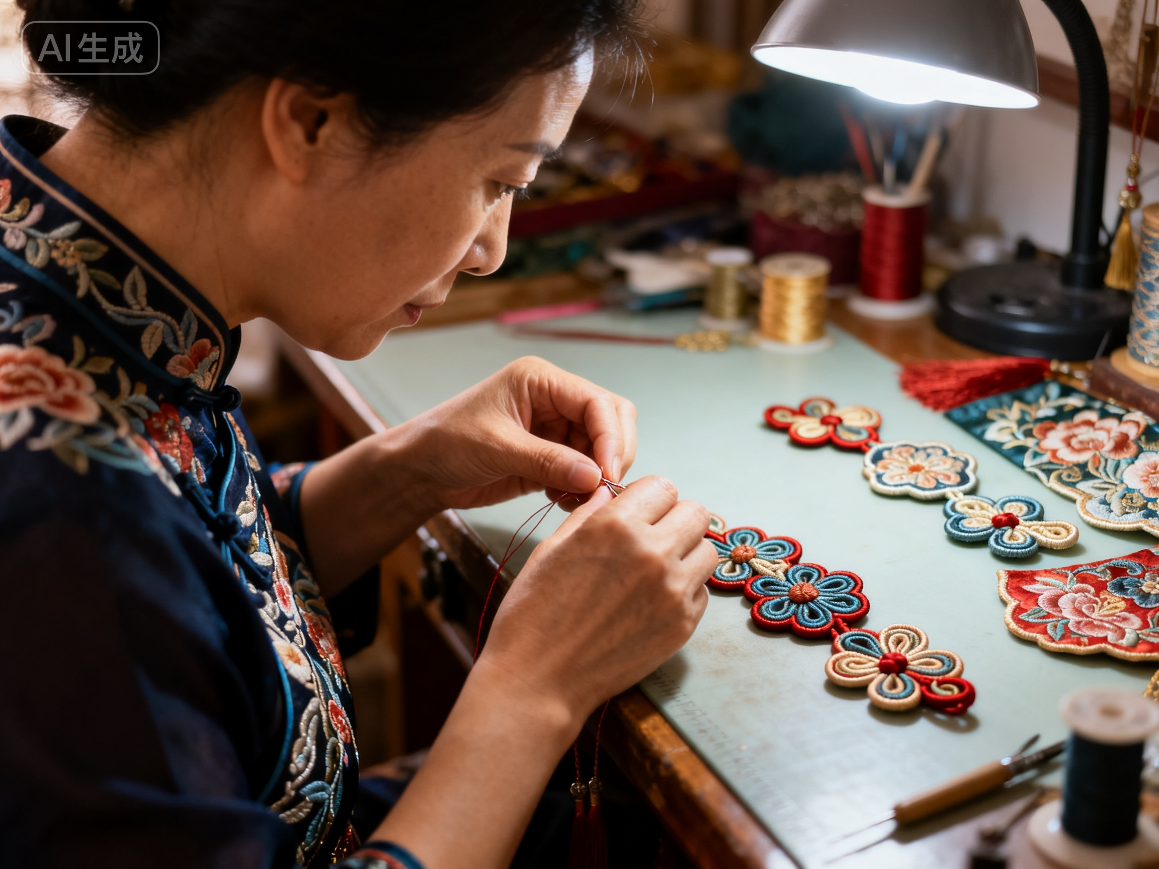 Yunjin and frog button artisan